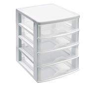 PLASTIC FORTE, Cajonera sobremesa, Blanco, 4 Cajones