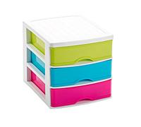 PLASTIC FORTE, Cajonera sobremesa, Multicolor, 3 Cajones