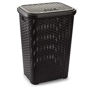 Plastic Forte Pongotodo Rattan Cesto Mimbre para la Colada, Topo, 60 litros