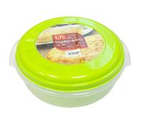 Plastic Forte Fiambrera verde redonda de 1,7 litros