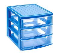 Plastic Forte Guadiana, Cajonera sobremesa, Azul, 3 Cajones