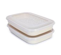Plastic Forte - Juego De 2 Recipientes Porta Embutidos Classic 1.75l Beige