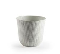 Plastic Forte Maceta Rattan 25x25x23 cm Marfil