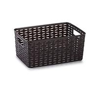 Plastic Forte Rattan Nº3, Cesta, wengué, 22 x 33 x 16
