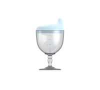 Plastic Goblet Cup, Baby Sippy Cup Wine Glass, Beverage Mug Milk Bottle with Lid for Kidsblue