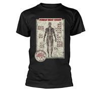 Plastic Head Cattle Decapitation 'Human Meat Chart' (Negro) Camiseta, Negro, Large