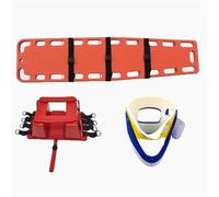 Plastic Life Board Stretcher, Orange Lightweight Spine Board Stretcher with Neck Brace & Head Bed, EMT, Ambulance & Sports Field Use(F)