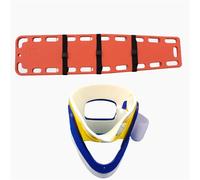 Plastic Life Board Stretcher, Orange Lightweight Spine Board Stretcher with Neck Brace & Head Bed, EMT, Ambulance & Sports Field Use(E)