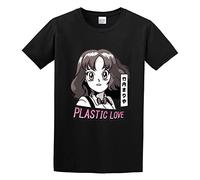 Plastic Love Manga Unisex 100% Cotton Short-Sleeve T-Shirts Black XXL