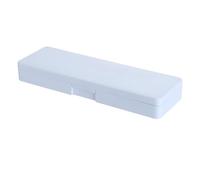 Plastic Pencil Case Snap Closure Lightweight Portable Large Capacity Pen Box for Students School Stationery Plastic Material Durable Easy Clean (Light Blue)