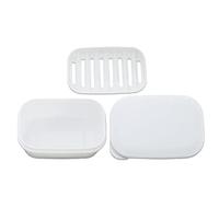 Plastic Soap Box Waterproof Travel Portable Soap Dish Plastic Soap Protectors Removable Soap Drainers for Bathroom Travel White Soap Dishes
