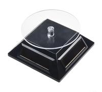 Plastic Solar Powered Rotating Stand 9cm Diameter Jewelry(Black) | 360 degree rotation, solar powered, no batteries needed, smooth motion, jewelry phone display