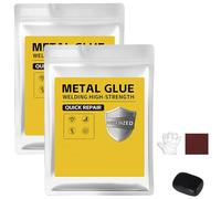 Plastic Steel Mud Iron Glue, 160g Welding-Like Adhesive, Heat&Waterproof Sandable Epoxy Glue for Metal Repair, Wall Hole Filling,Plastic/Wood/Ceramic Fixing,High-Strength Auto Body Filler (Black,2PCS)
