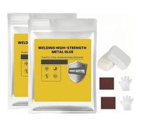 Plastic Steel Mud Iron Glue,Welding High-Strength Metal RepairAdhesive, Waterproof Heat Resistant Powerful Leak Repair SealantCanbe Used to Bond Different Materials (White,2*Sets)