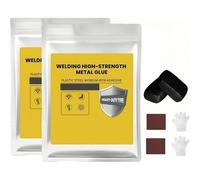 Plastic Steel Mud Iron Glue,Welding High-Strength Metal RepairAdhesive, Waterproof Heat Resistant Powerful Leak Repair SealantCanbe Used to Bond Different Materials (Black,2*Sets)