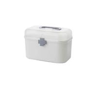 Plastic Storage Box Double Layer First Aid Kit with Handle Removable Tray Portable Emergency Storage Box