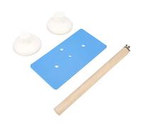 Plastic Wall Mounted Bird Standing Rack, Parrot Shower Perch with Dual Suction Cups, Reusable Non - Toxic Bath Stand with Wooden Perch for Small to Medium Birds, Ideal for Travel a (Madera)