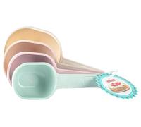 PlasticForte Juego de 4 tazas medidoras de plástico de 17 x 8,5 x 6,2 cm, 60/80/120/240 ml, colores surtidos