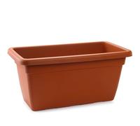 PlasticForte Maceta Rectangular Extragrande con platillo, 100 cm, diseño de Terracota