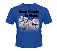Plastichead Deep Purple-IN Rock Camiseta, Azul, M para Hombre