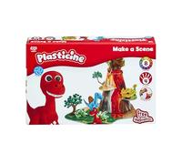 Plasticine Make A Scene Dinosaurio Skwishems - Kit de amasado creativo con herramientas e instrucciones en vídeo QR - Crea y aplasta dinosaurios y volcán - Para niños a partir de 5 años