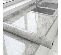 Plástico adhesivo de mármol, papel de contacto for cocina, revestimiento de encimera de papel tapiz, azulejos de pared for pelar y pegar, rollo de Pvc impermeable(Style 2,40cm*10m)