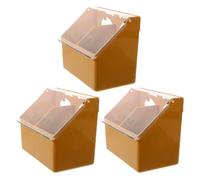 Plástico Comedero Colgante 3 Piezas, Tapa y Doble Compartimento | Orificio para Colgar, Color Café Diseño Atornillado, Uso en Jaula de Aves y Conejos