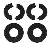 Plástico Cubierta de Escalera de Piscina Negro 4 Piezas Redonda | Placa para Tubos de Agua, Borde Liso y Cobertura Segura, Uso en Mantenimiento de Piscina y Azulejos