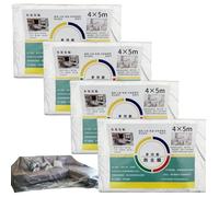 Plastico Cubretodo,4 piezas Plasticos para Cubrir Muebles,Láminas Protectoras para Pintar,Lona De Construcción,Lonas Para Recubrir Multiusos,Película Protectora Contra Salpicaduras,Polvo y Manchas ，