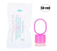 Plástico Desechables Para Tinta De Tatuaje, Tazas Desechables del Anillo de la Tinta del Tatuaje con Maquillaje Permanente del Tenedor del Pigmento de la Esponja(Rojo-01)