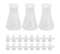 Plástico Matraz Cónico Blanco 100ml 20 Piezas con Tapa | Ligero y Resistente a Impactos, Mezcla, para Educación E Investigación, Almacenamiento Seguro