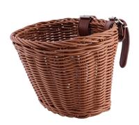 Plástico para Bicicleta Infantil Cesta Desmontable para Niño Niña | Diseño Retro Trenzado, Fijación Correas, Lavable, 22x16x15,5cm para Snacks y Salidas al Aire