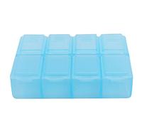 Plastico Rectangular 8 compartimentos Caja de pildora medicina de 7 dias Azul