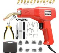 Plástico Soldadura Máquina Soldador de plástico 2 en 1 de 220 W/50 W,grapadora caliente, pistola de soldadura, kit de reparación de parachoques de coche(1225Pcs)