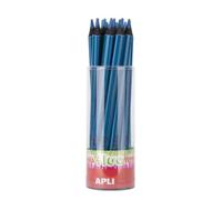 Plásticos y Ceras marca APLI modelo Apli Lapices Jumbo Fluor Azul - Triangulares de 5mm - Mejor Sujecion y Cobertura - Pack de 18 Unidades - Formato para Expositor