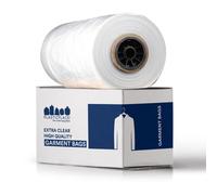 Plasticplace .65 Mil Clear Garment Bags, 21 x 7 x 54 Inch, 320 Count Pack of 1