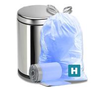 Plasticplace - Bolsas de basura a medida, compatibles con Simplehuman tamaño H (200 unidades), bolsas de basura azules con cordón para cerrar, 30-35 litros, 47 x 71 cm