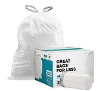 Plasticplace Bolsas de Basura Compatible con código R Simple Humano (200 Unidades) │ Forros de Basura con cordón Blanco 2.6 galones / 10 litros │ 16.5 "x 18"