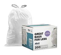 Plasticplace Bolsas de basura con cordón blanco con aroma a lavanda y vainilla suave, compatible con código N (200 unidades) 12-13 galones, 45-50 litros, 1.2 mil, 22.5 x 31.5 pulgadas