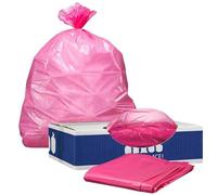 Plasticplace Bolsas de basura de 32 a 33 galones, 1.5 mil, bolsas de basura rosas, 33 x 39 pulgadas (100 unidades) (W33PNK15)