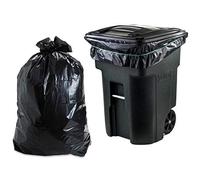 Plasticplace Bolsas de basura de 95-96 galones │ 2.0 mil │ Bolsas negras para botes de basura resistentes │ 61 pulgadas x 68 pulgadas (50 unidades)