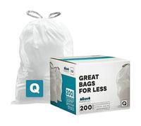 Plasticplace - Bolsas de Basura de Ajuste Personalizado, compatibles con el código Q de Simple Humano (200 Unidades), Bolsas de Basura Blancas con cordón, de 13 a 17 galones