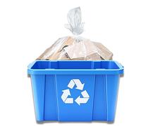 Plasticplace Bolsas de basura de reciclaje transparentes de 14 galones │ Bolsas de basura de 1.2 milímetros │ 21 x 16 x 27 pulgadas (200 unidades)