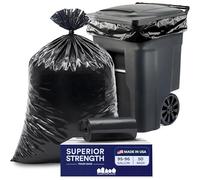 Plasticplace Bolsas de basura en rollos de 95-96 galones, 1.2 mil, 61 pulgadas de ancho x 68 pulgadas de alto, color negro, caja de 50