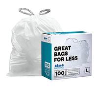 Plasticplace Bolsas de basura simplehuman Code L compatibles, 100 unidades, color blanco