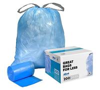 Plasticplace Custom Fit Trash Bags, Compatible with simplehuman Code K (100 Count) Tinted Blue Drawstring Garbage Liners 10 Gallon / 38 Liters, 24" x 28"