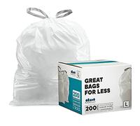 Plasticplace Simple Humano Code L Compatible (200 Unidades), Forros de Basura con cordón, Color Blanco