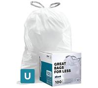 Plasticplace Simplehuman - Bolsas de basura compatibles con código U de 14.5 a 21 galones/55-80 litros de 27 x 32 pulgadas, 100 unidades, color blanco