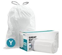 Plasticplace Simplehuman Code Y - Bolsas de basura compatibles con cordón blanco, 30.4 galones/115 litros, 28.75 x 39 pulgadas, 100 unidades