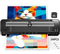 Plastificadora A3 con sistema antiatascos de ABS con 30 hojas para A3 A4 A5 A6 - Laminadora en frío versátil para oficina, hogar y escuela